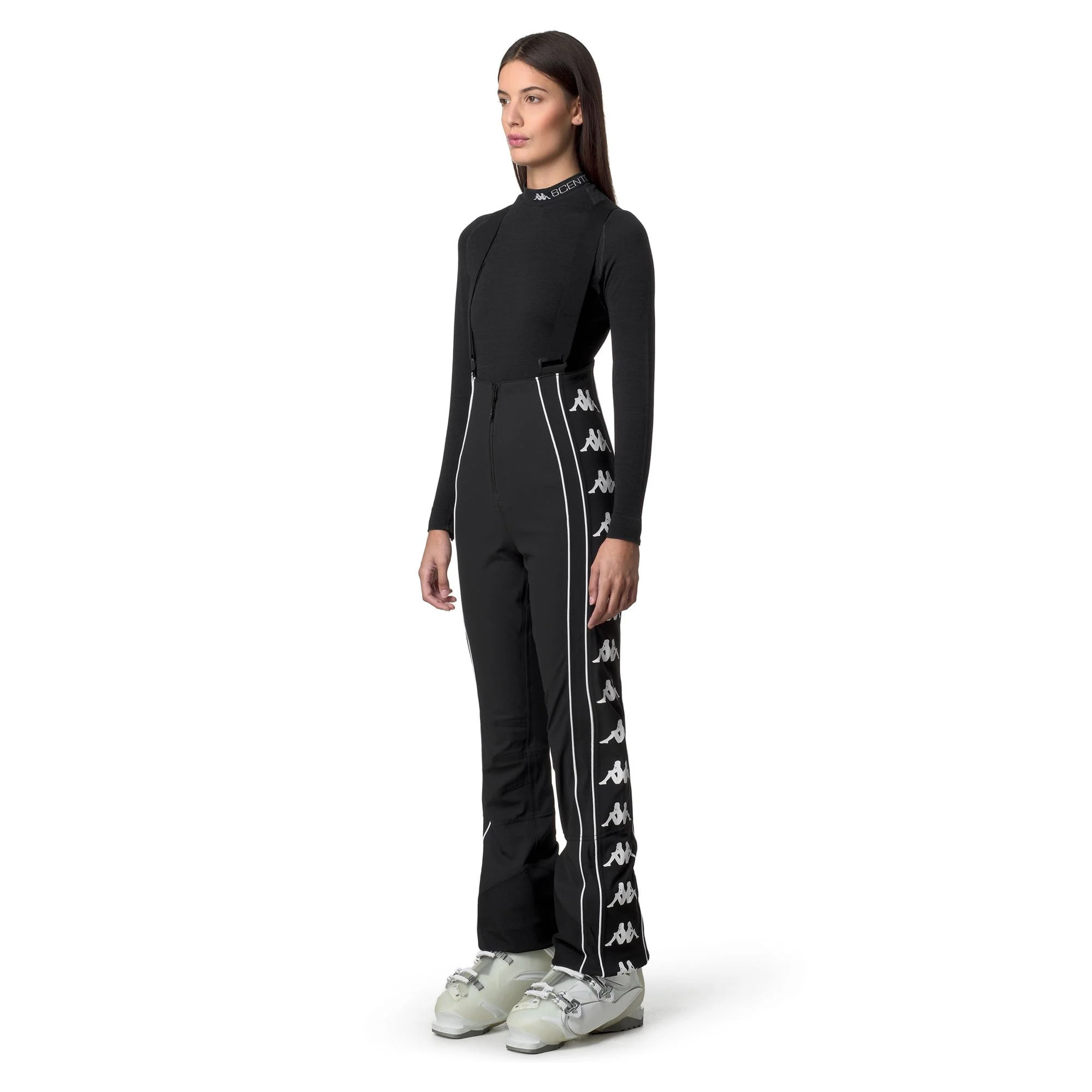 Kappa - Pantalones Mujer Negro - 6Cento 685 222 Banda