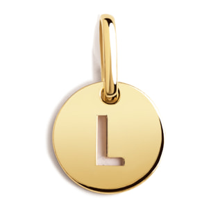 Mini Medallion Letter Plata Baño Oro