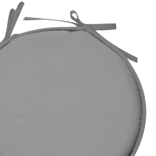 Galette de chaise ronde unie aux multiples couleurs - Gris souris