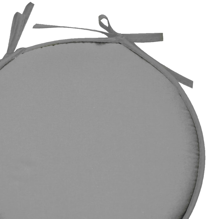 Galette de chaise ronde unie aux multiples couleurs - Gris souris