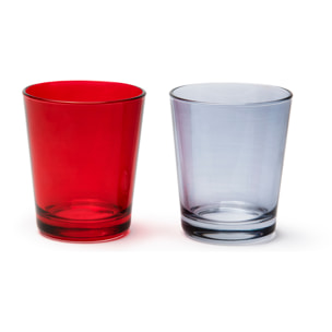 Set 6 Bicchieri Excelsa – Portofino, Vetro Rosso e Grigio