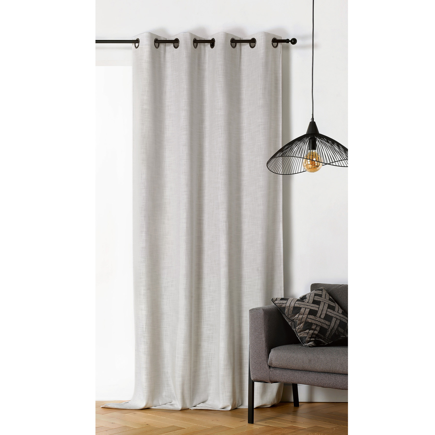 Rideau obscurcissant et isolant  -  - Effet tissé - Ecru