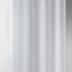 Voilage fines rayures brodées avec grande largeur - Blanc