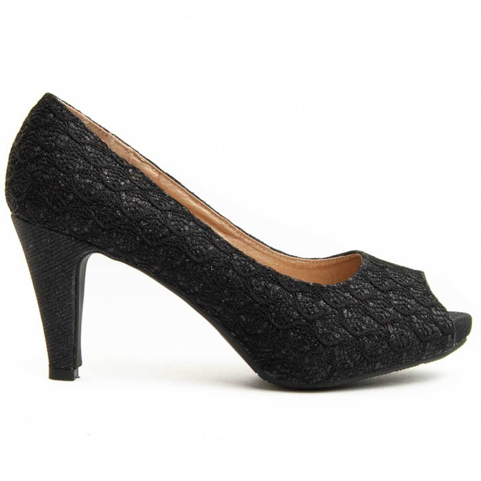 Zapato de tacón - Negro - Altura: 8 cm