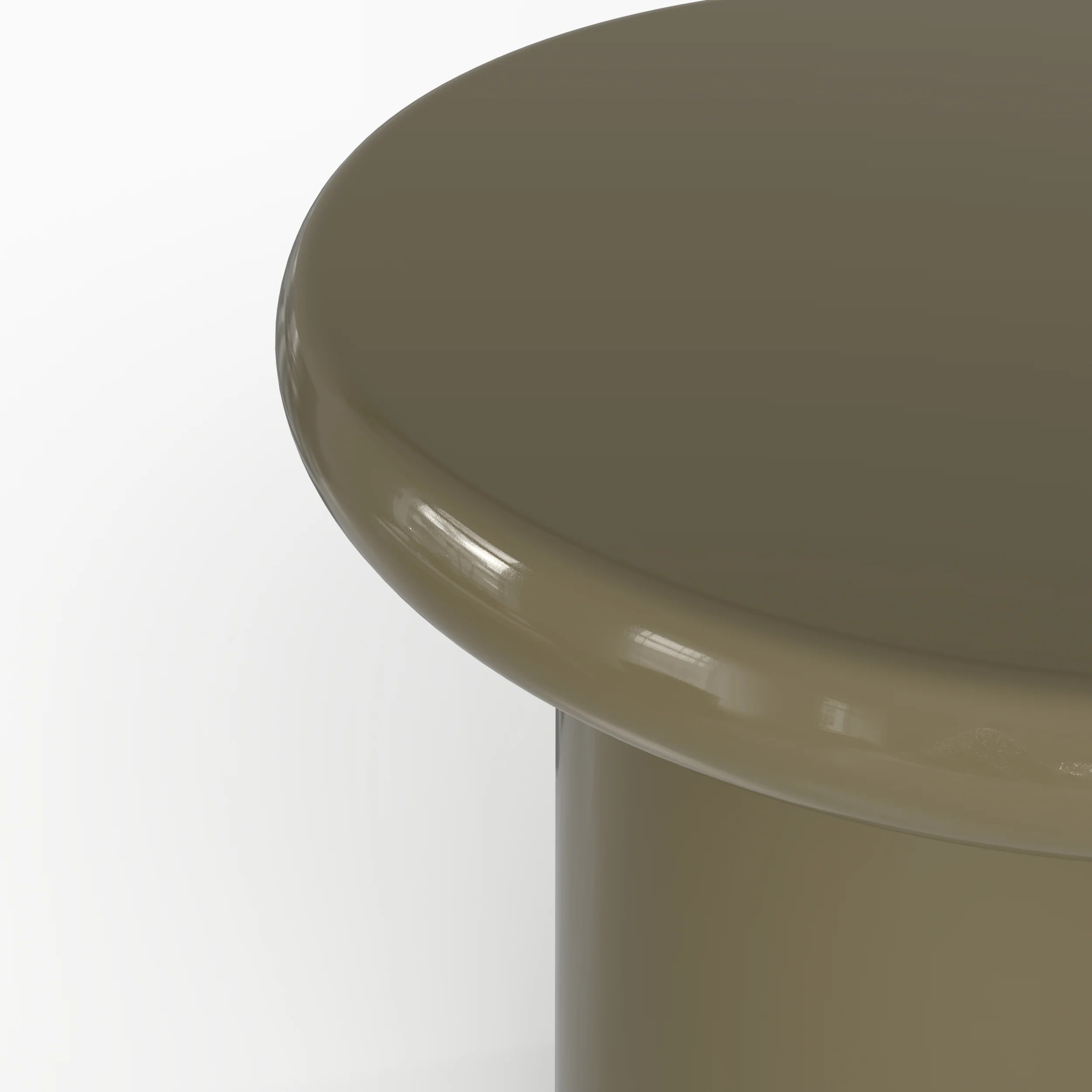 Table d'appoint laquée vert kaki en MDF D50 cm - Apoline