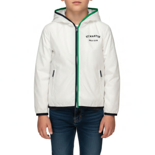 Giubbino K-way nylon con cappuccio Polo Club St Martin Bianco