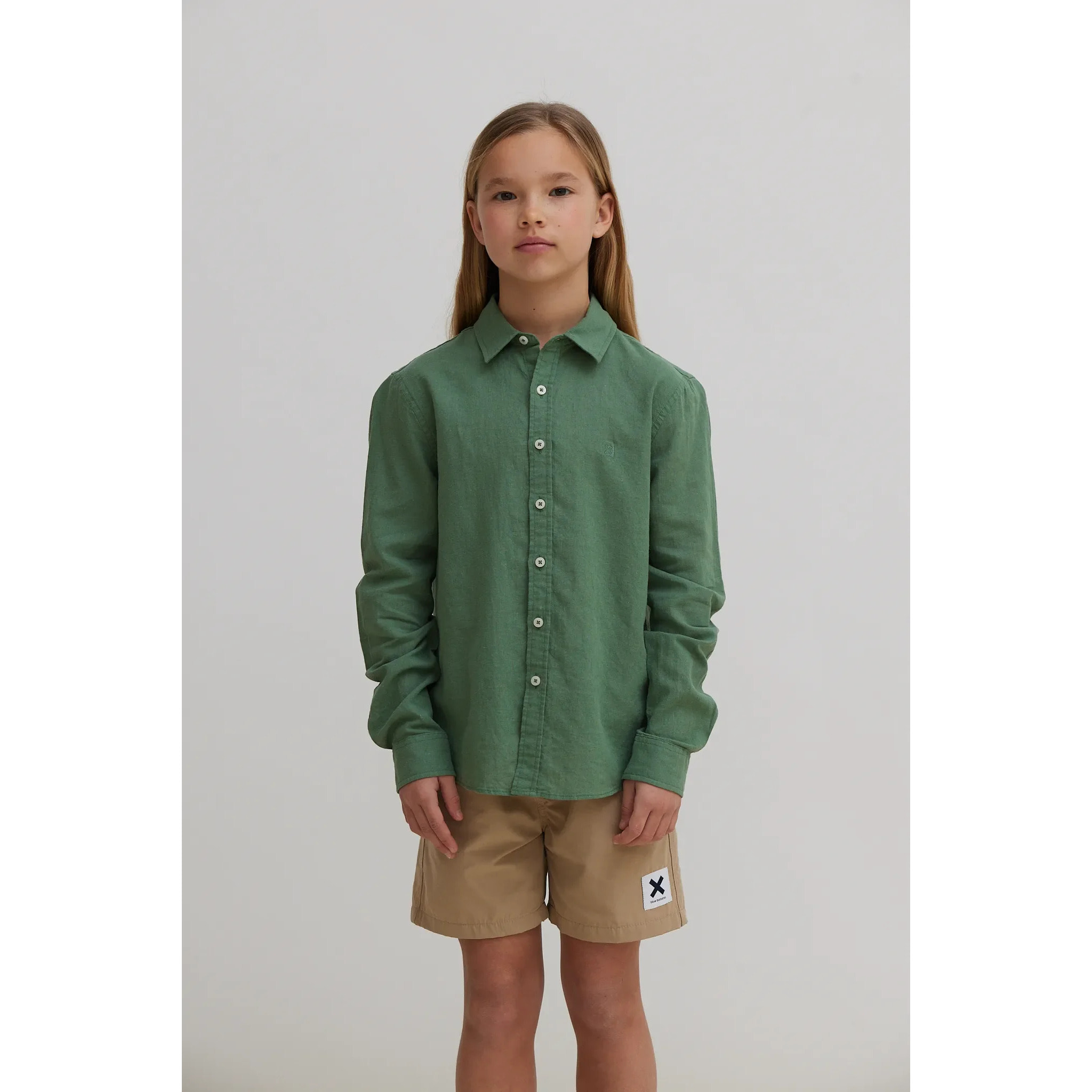 CAMISA KIDS DE LINO PINE GREEN