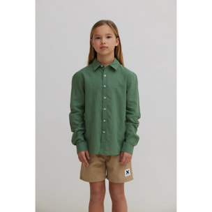 CAMISA KIDS DE LINO PINE GREEN