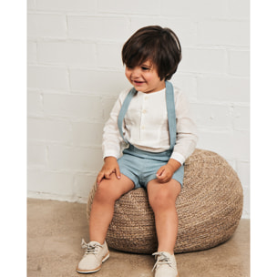 BERMUDA LINO VERDE CON TIRANTES