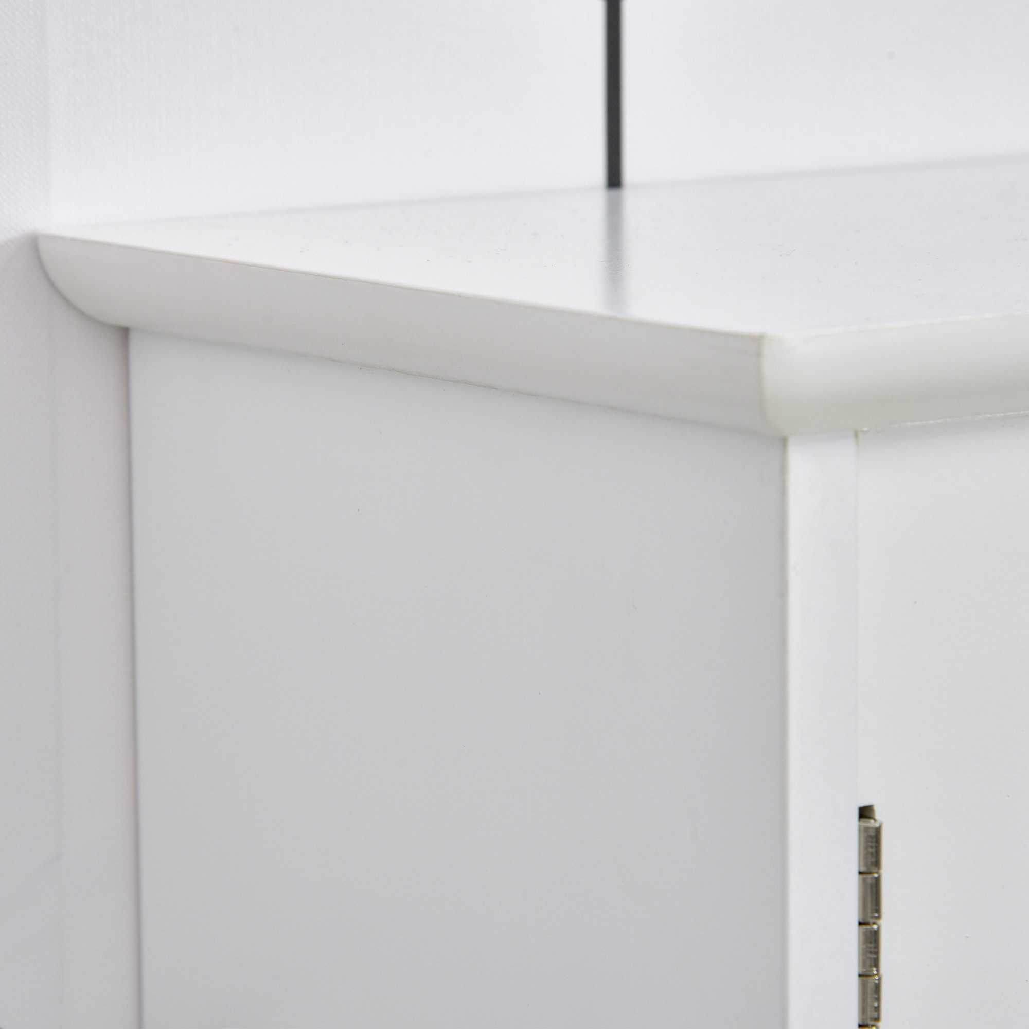 Armoire murale salle de bain armoire à glace placard de rangement toilettes 1 porte niche + étagères latérales MDF blanc