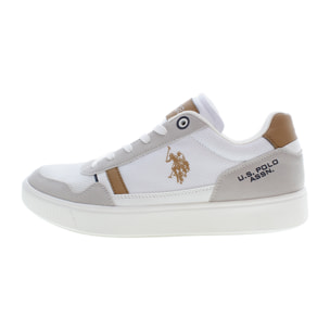 Sneakers U.S. Polo Assn White-Cuoio