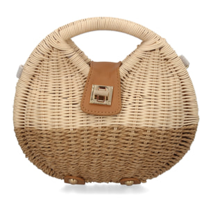 Bolso de hombro para mujer, material de rafia, diseño elegante y moderno ideal para verano