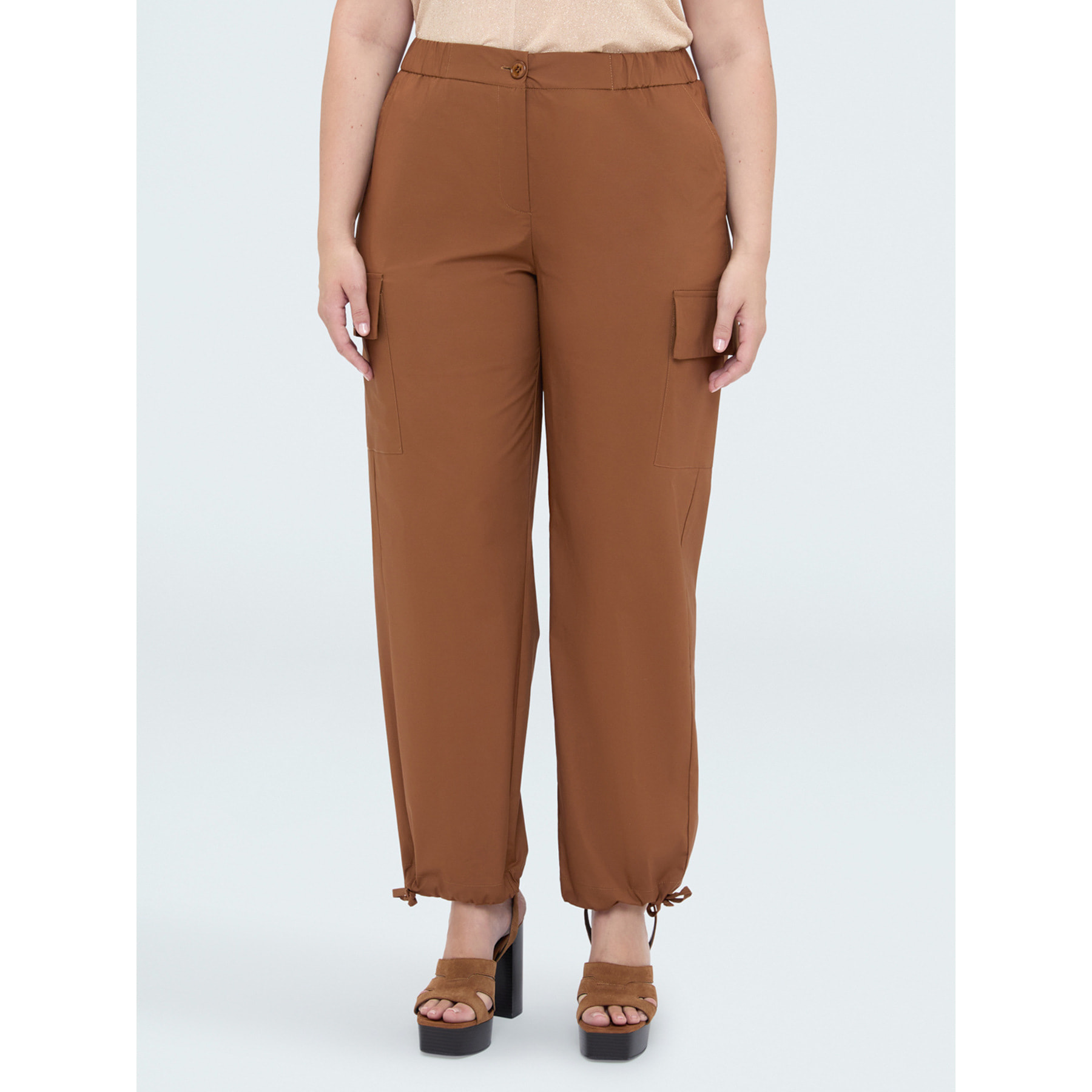Fiorella Rubino - Pantaloni cargo in cotone - Marrone
