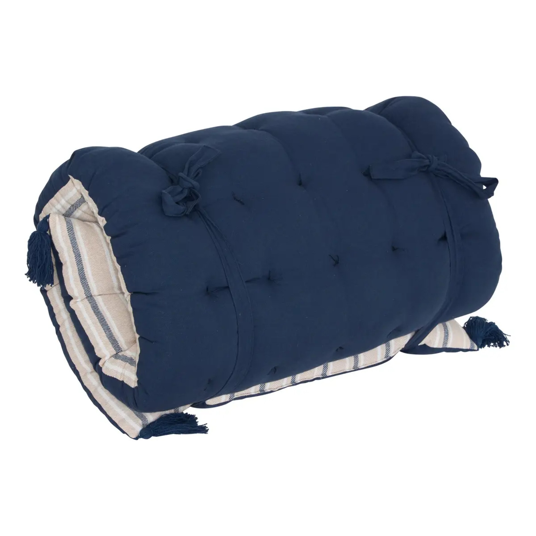 Coussin de sol Groove 120x60cm rayé bleu navy