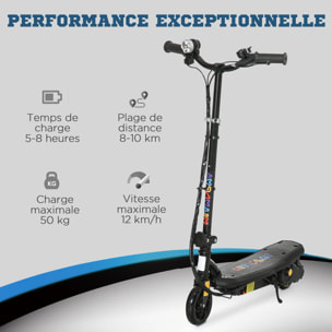 Trottinette électrique 120 W pliable pour enfant 7-14 ans 12 Km/h max. autonomie 10 Km max. noir