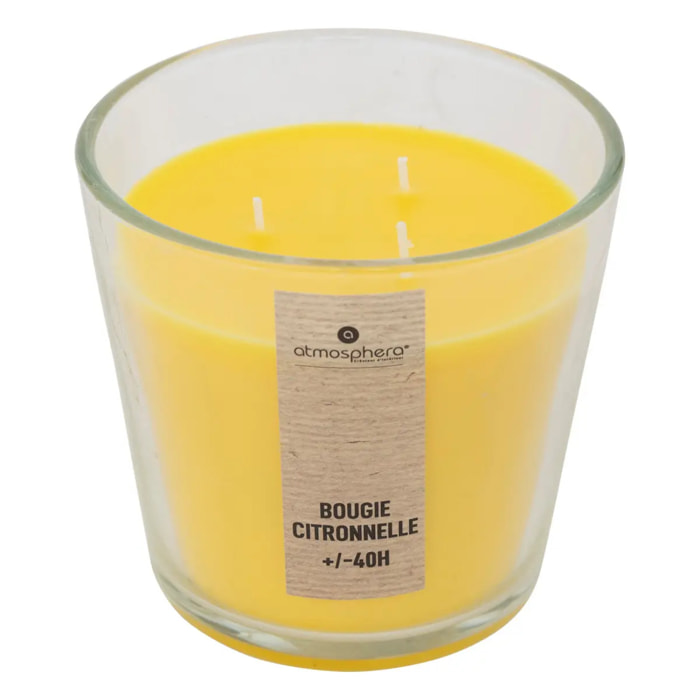 Bougie parfumée "Nina" - citronnelle - jaune 500g