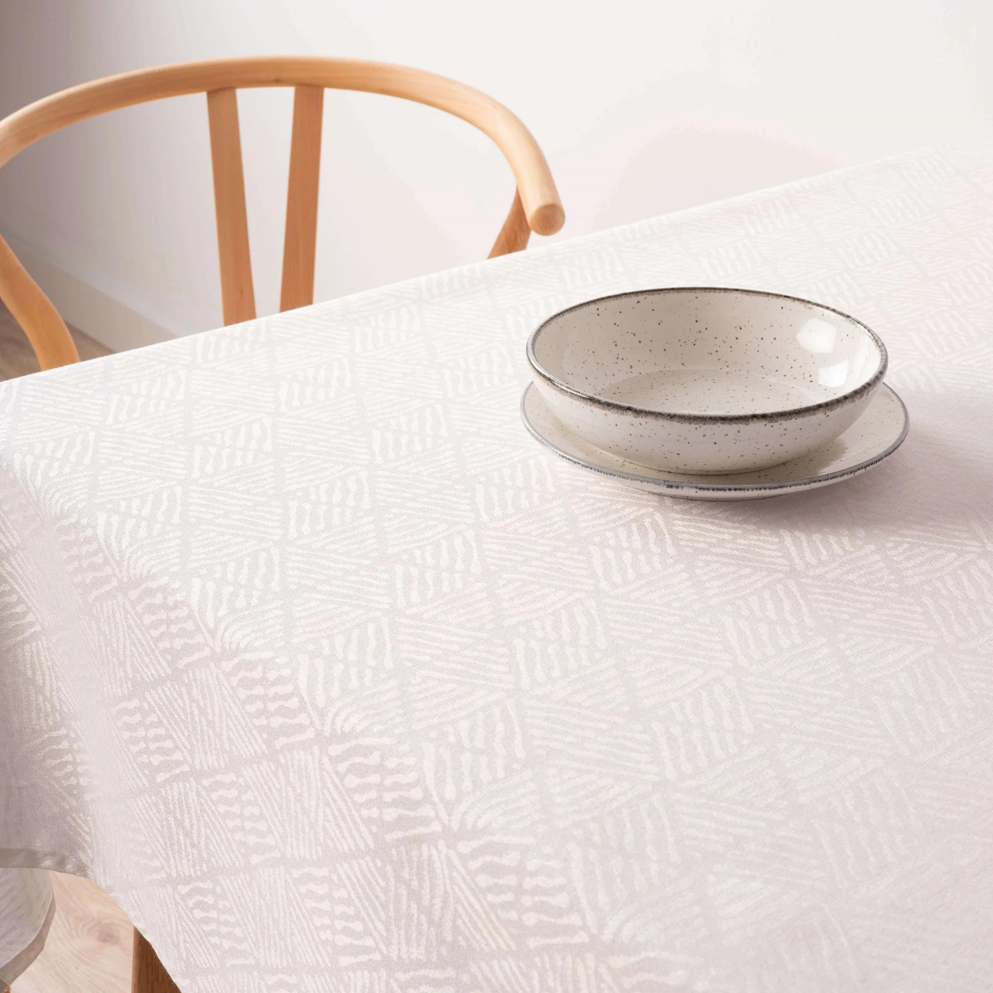 Nappe anti-taches jacquard Bacoli 31990C Blanc