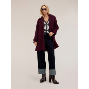 Motivi - Cappotto monopetto in drap misto lana - Bordeaux