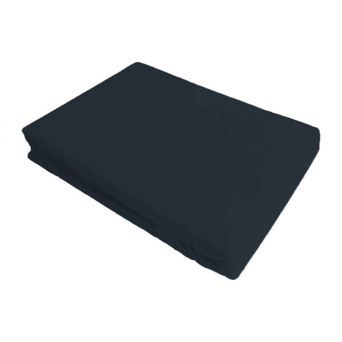 Drap plat satin de coton bleu