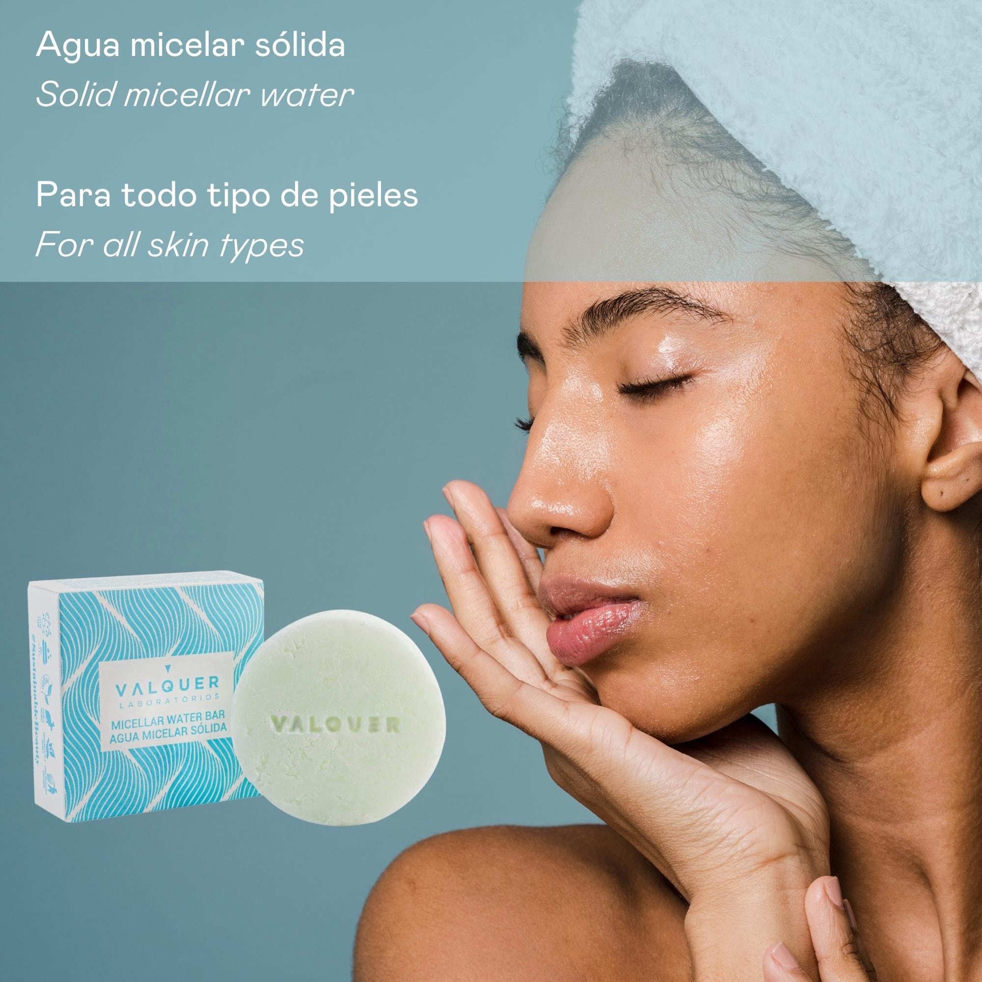 Valquer Agua micelar sólida Ice todo tipo de pieles - 50 G