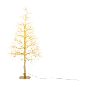 J-Line décoration Arbre - blanc chaud - acier - or - small - LED