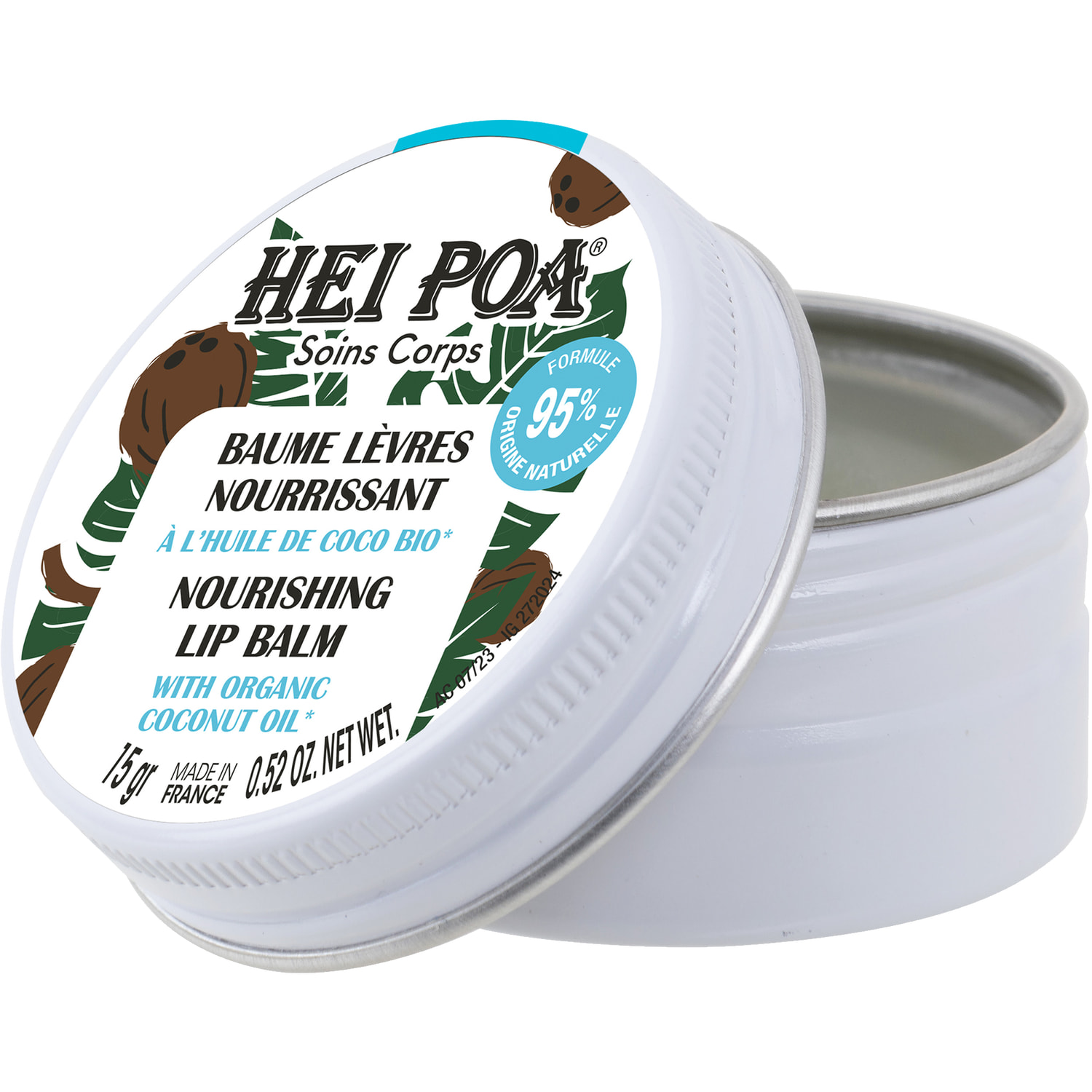 Baume Lèvres Nourrissant - à l'Huile de Coco Bio 15 g