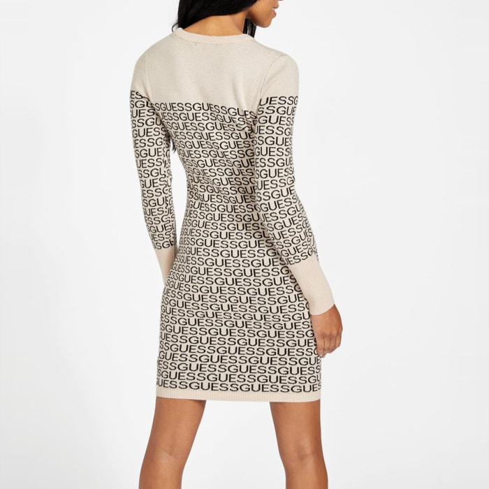 Robe Muna - logo - blanc cassé et noir