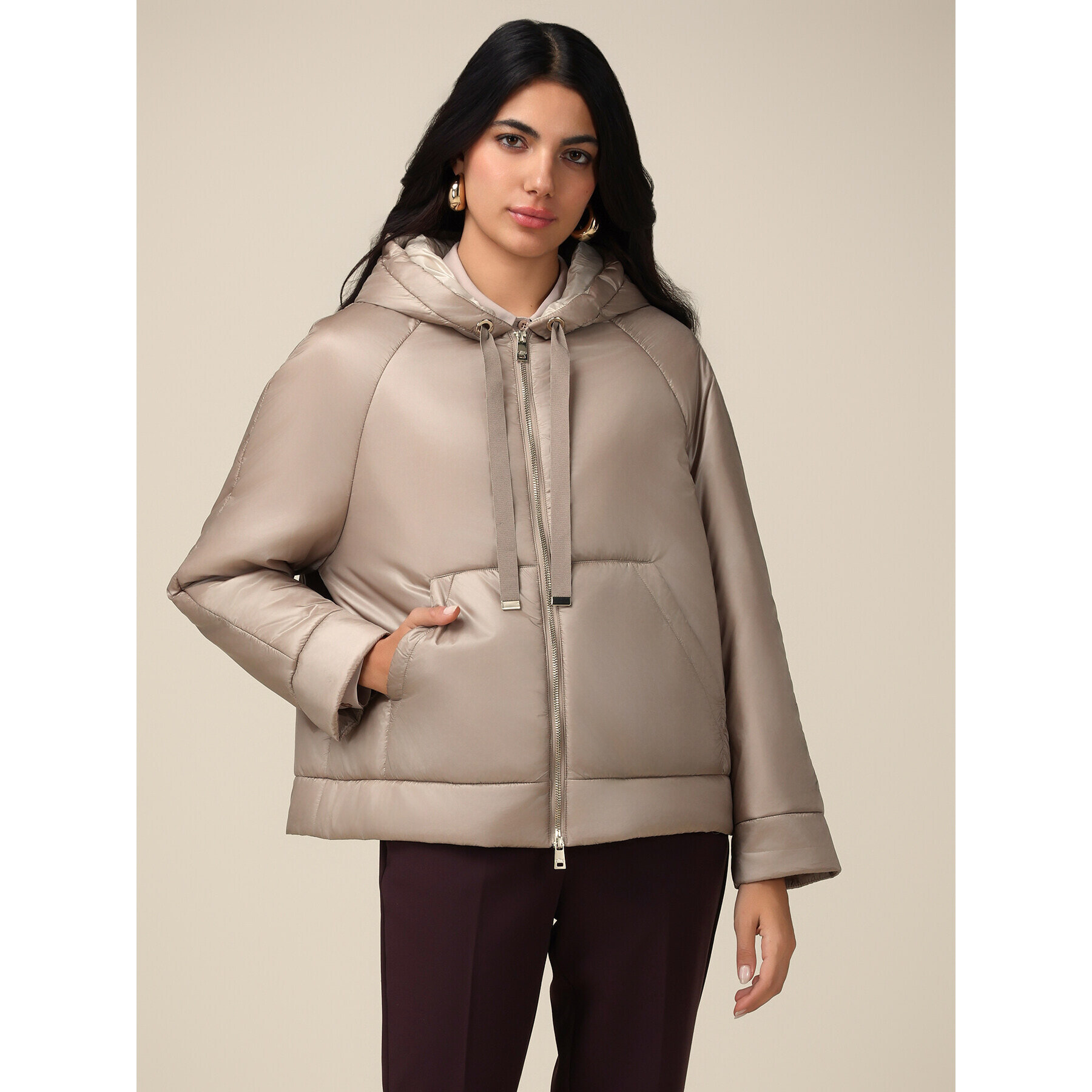 Oltre - Plumífero ligero con capucha - Beige