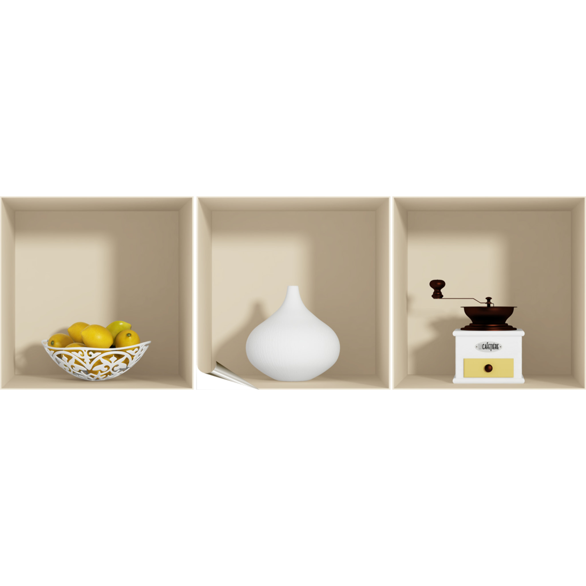 Stickers muraux 3D | Sticker Mural Autocollant effet 3D Déco cuisine vintage - Stickers adhésifs 3D Chambre Salon Trompe l'oeil