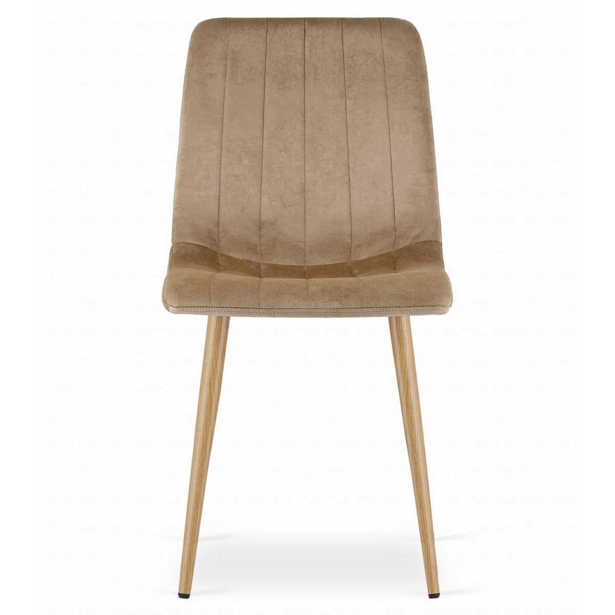 Set di 2 sedie LAVA in velluto marrone con gambe effetto legno