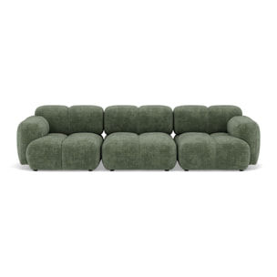 Grace - canapé modulable 3 places en velours texturé - Vert sauge