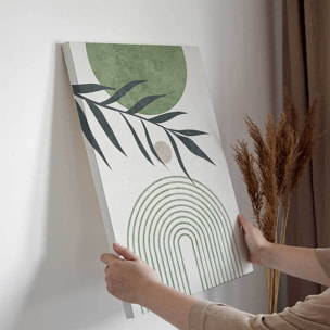 Tableau abstrait feuillage et arches Toile imprimée