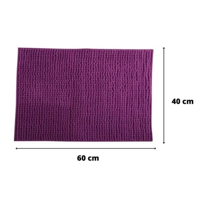 Lot de 2 tapis de bain CHENILLE 40x60cm Violet MSV