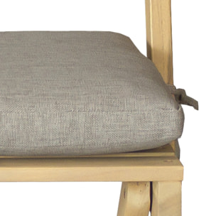 Ensemble table et chaises 2 places en acacia et coussins sable BENAGIL