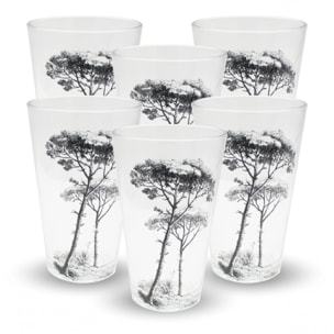 Lot de 6 verres, VILLA LES PINS