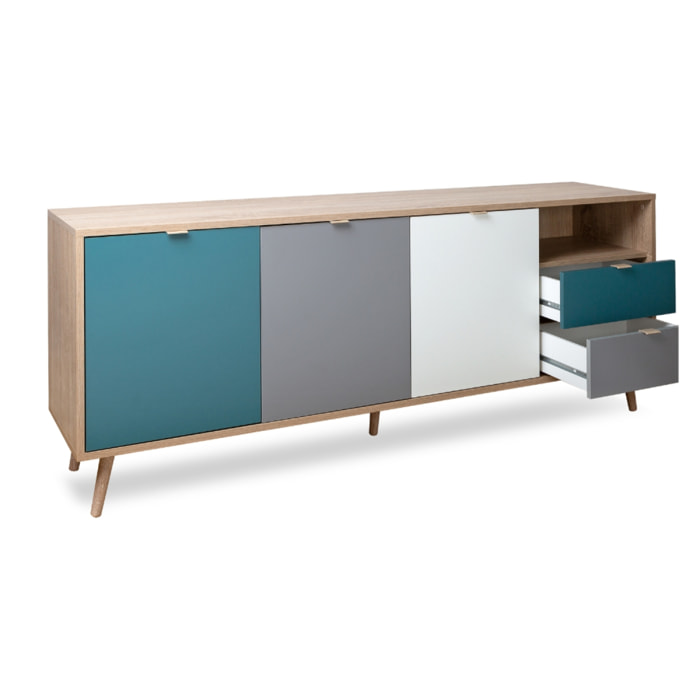 Buffet style scandinave tricolore 180 cm PRAT