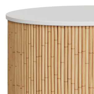 Tables basses rondes en rotin et plateau blanc (lot de 2) - Owan