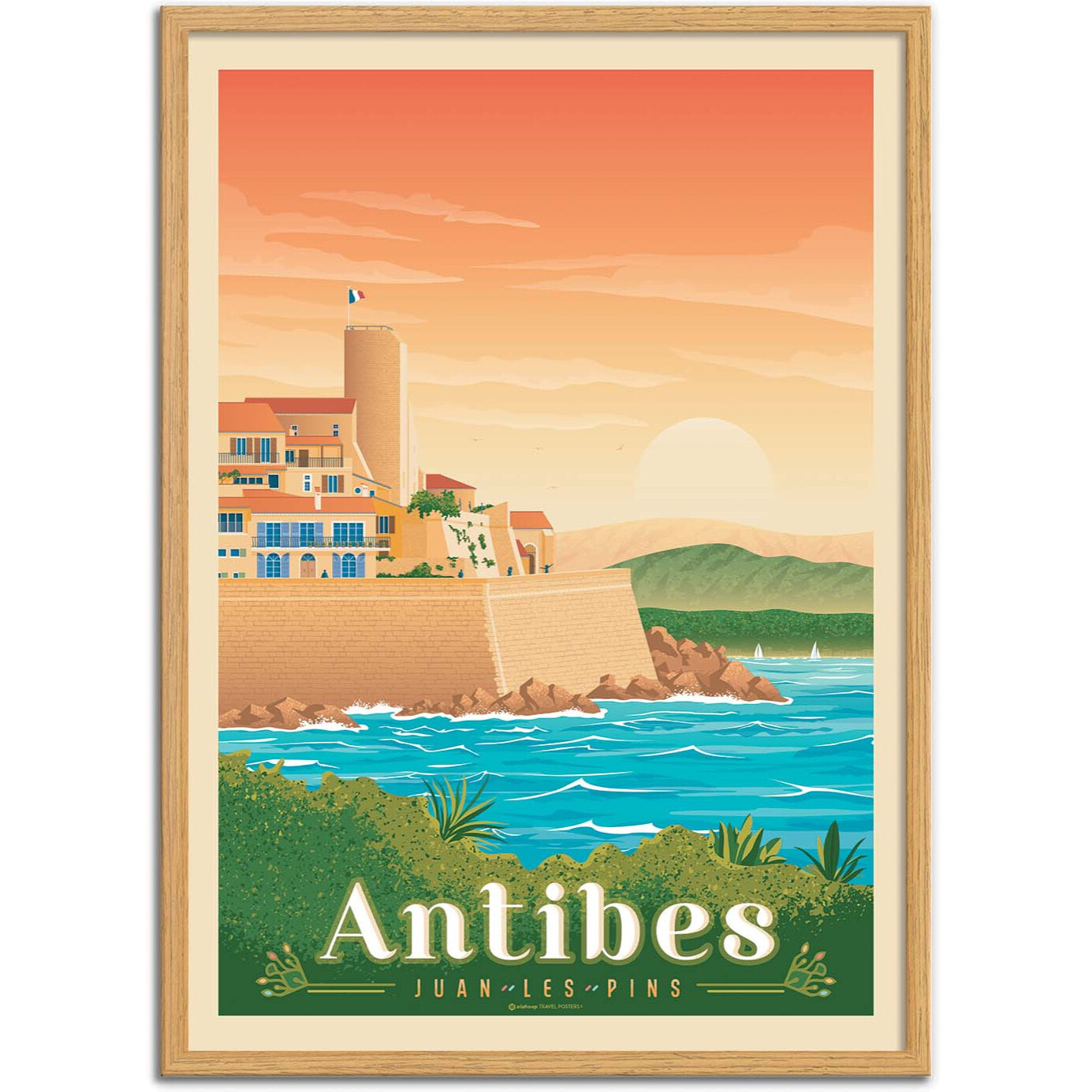 Affiche - Antibes - Olahoop Travel Posters