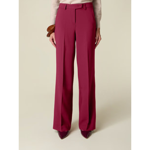 Oltre - Pantaloni palazzo con chiusura sartoriale - Bordeaux