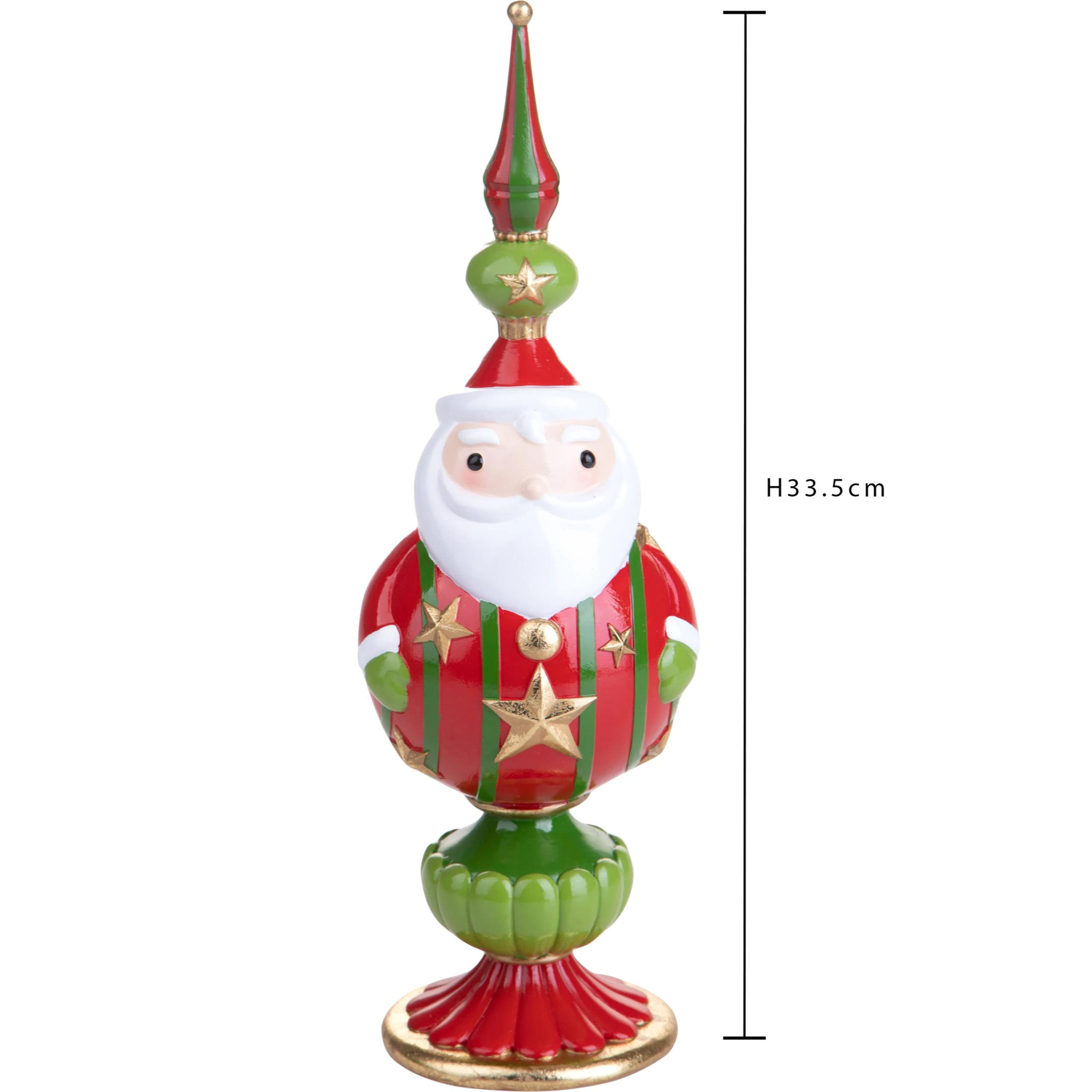 Babbo Natale H.33,5 Cm Puntale - Pezzi 1 - Colore:Multicolore - Bianchi Dino - -