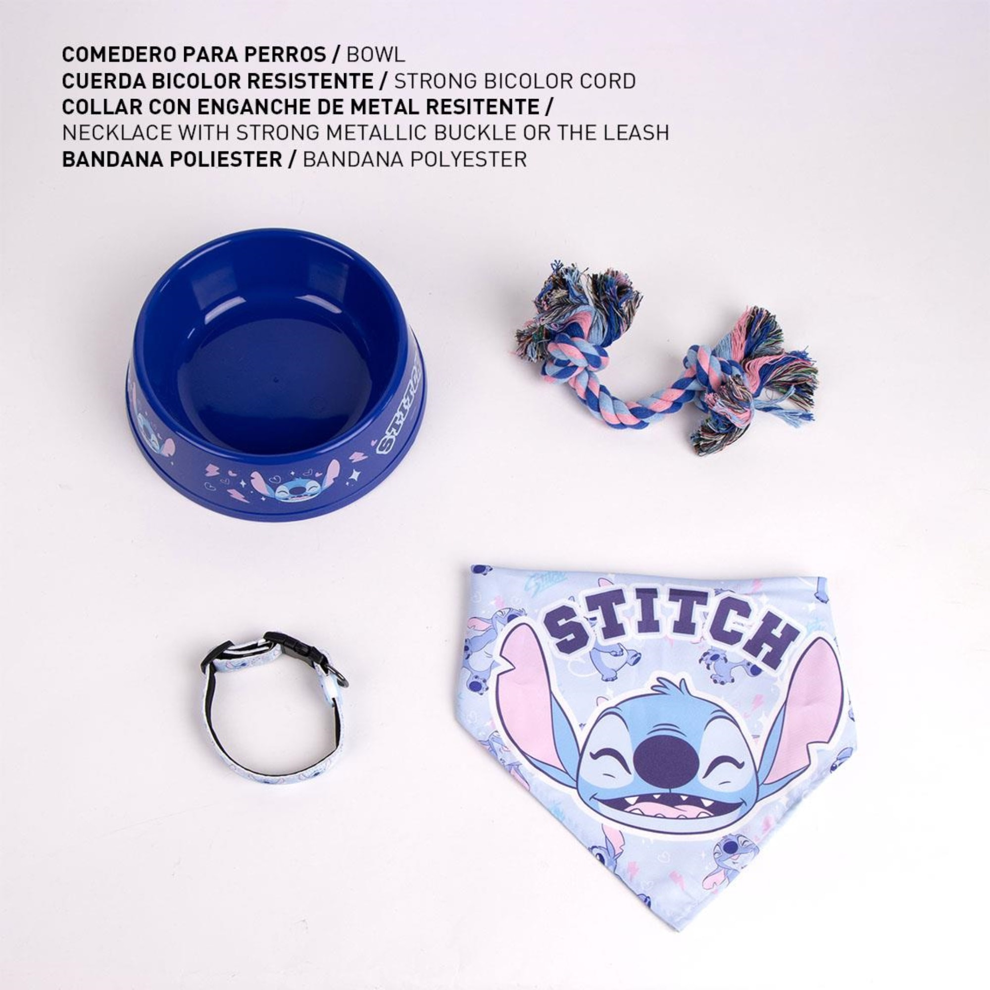 Set para perros diseño stitch
