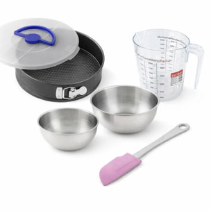 Set pâtisserie avec moule à manqué 26 cm, 2 bols à mixer, verre mesureur et spatule Zenker