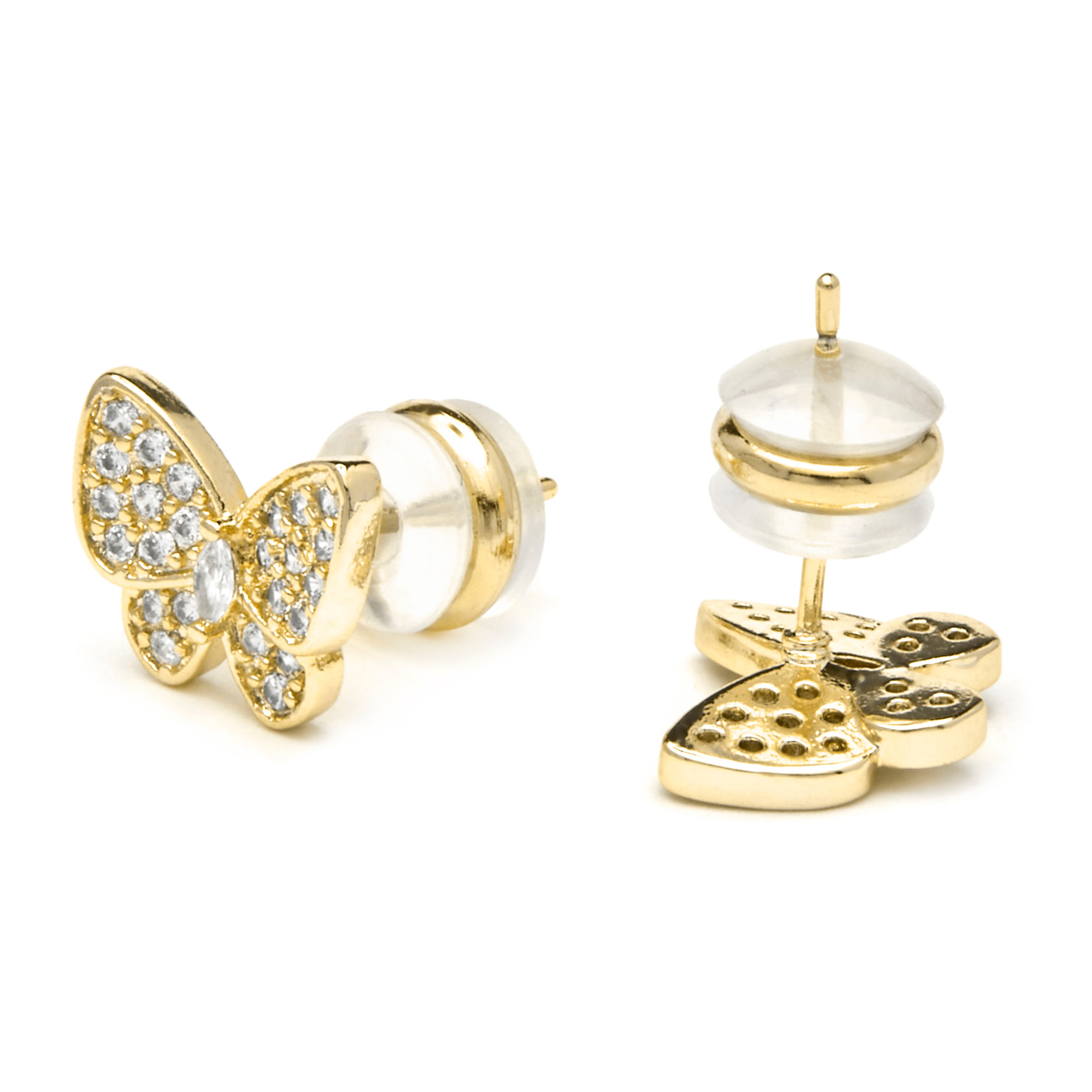 Pendientes acabado oro amarillo de 18k y Circonita Brillante