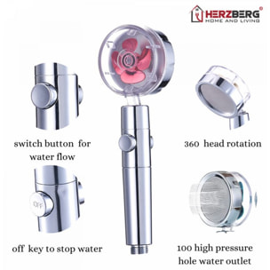 Douchette à haute pression et turbocompresseur filtrant rouge Herzberg HG8087-RED