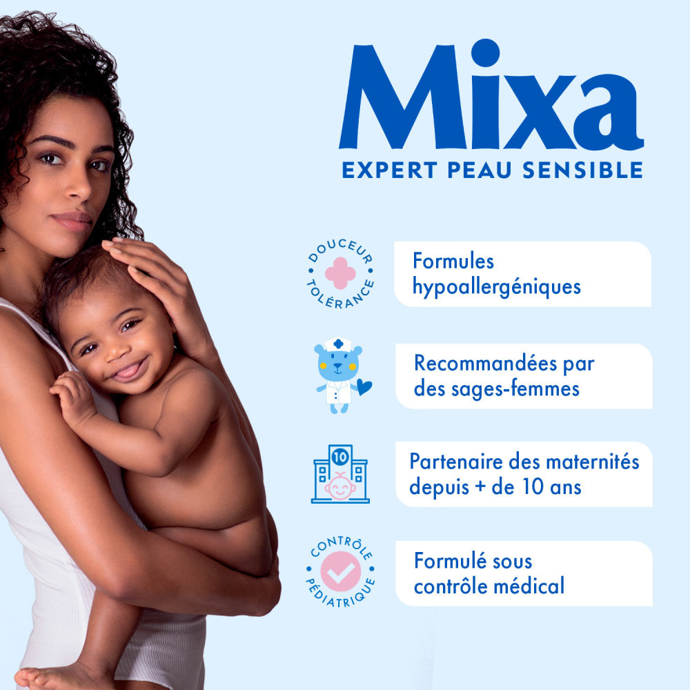 Lot de 12 - Mixa Bébé Lingettes à l’Eau Nettoyante x80