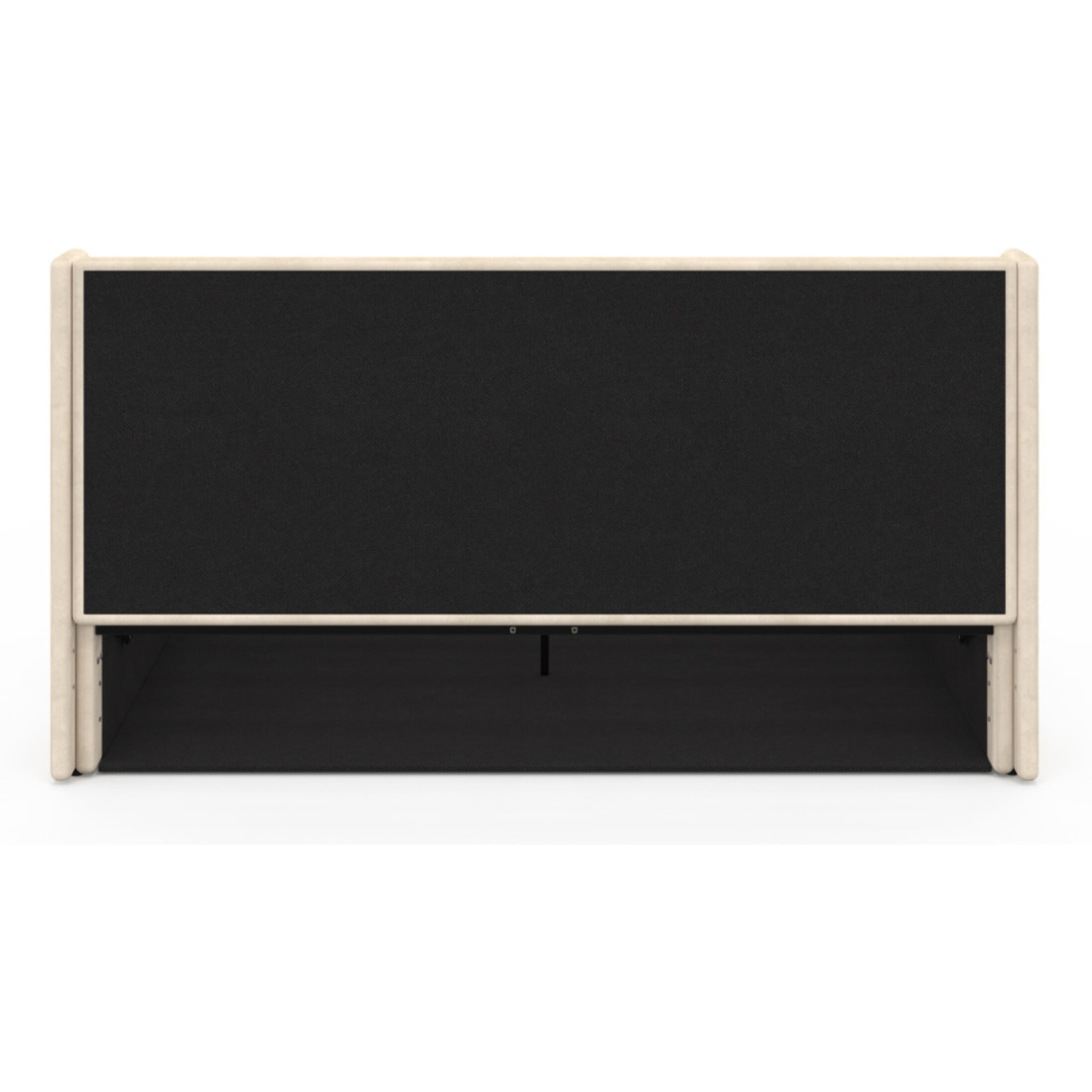 Lit coffre Lucia en velours beige avec sommier et tête de lit 160x200cm