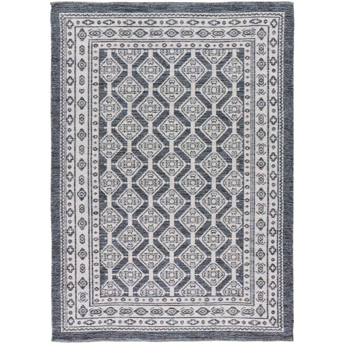 CHANDIA Alfombra kilim algodÃ³n reciclado en azul, varias medidas disponibles