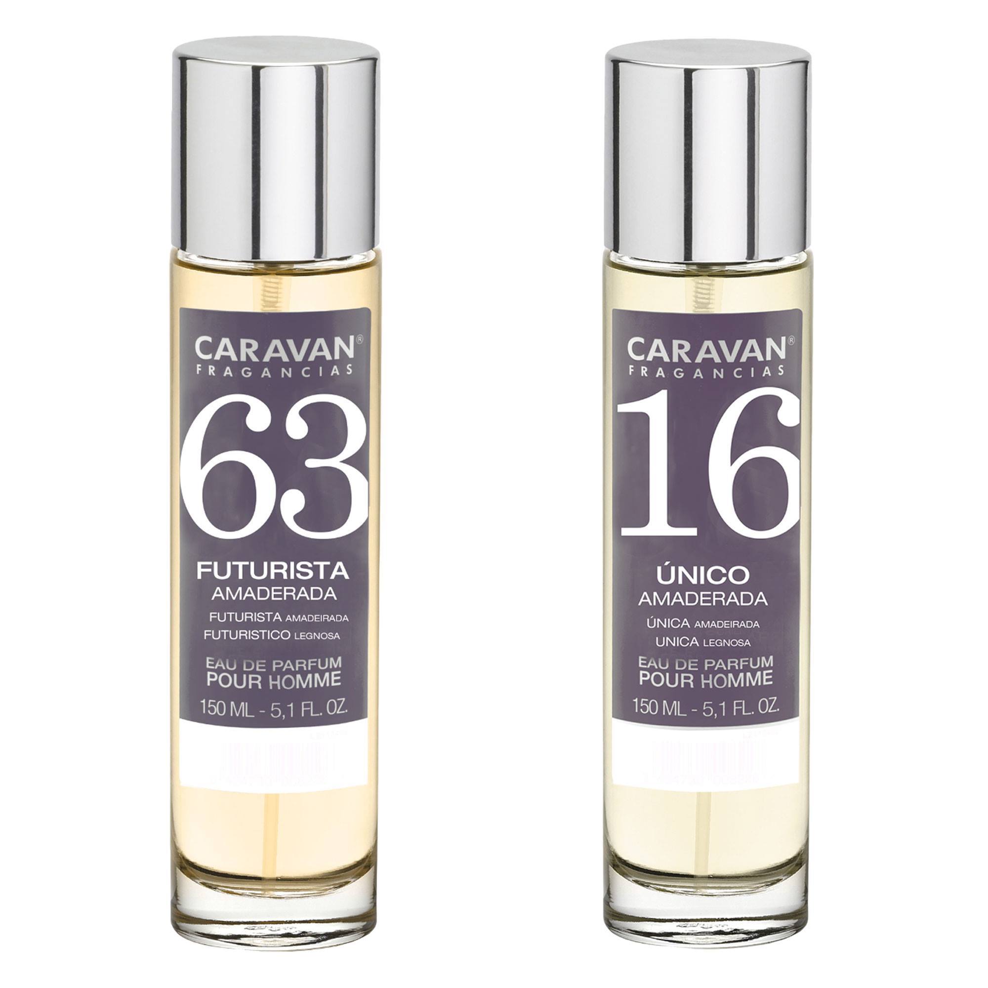 Caravan fragancias - caja de regalo con 2 perfumes: nº16 y nº63 de 150 ml, para hombre