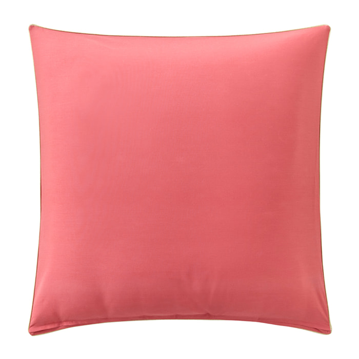 Taie d'oreiller imprimée en percale de coton, LEAVES, Rose foncé