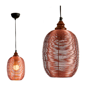 Lampada in metallo cilindro rame.